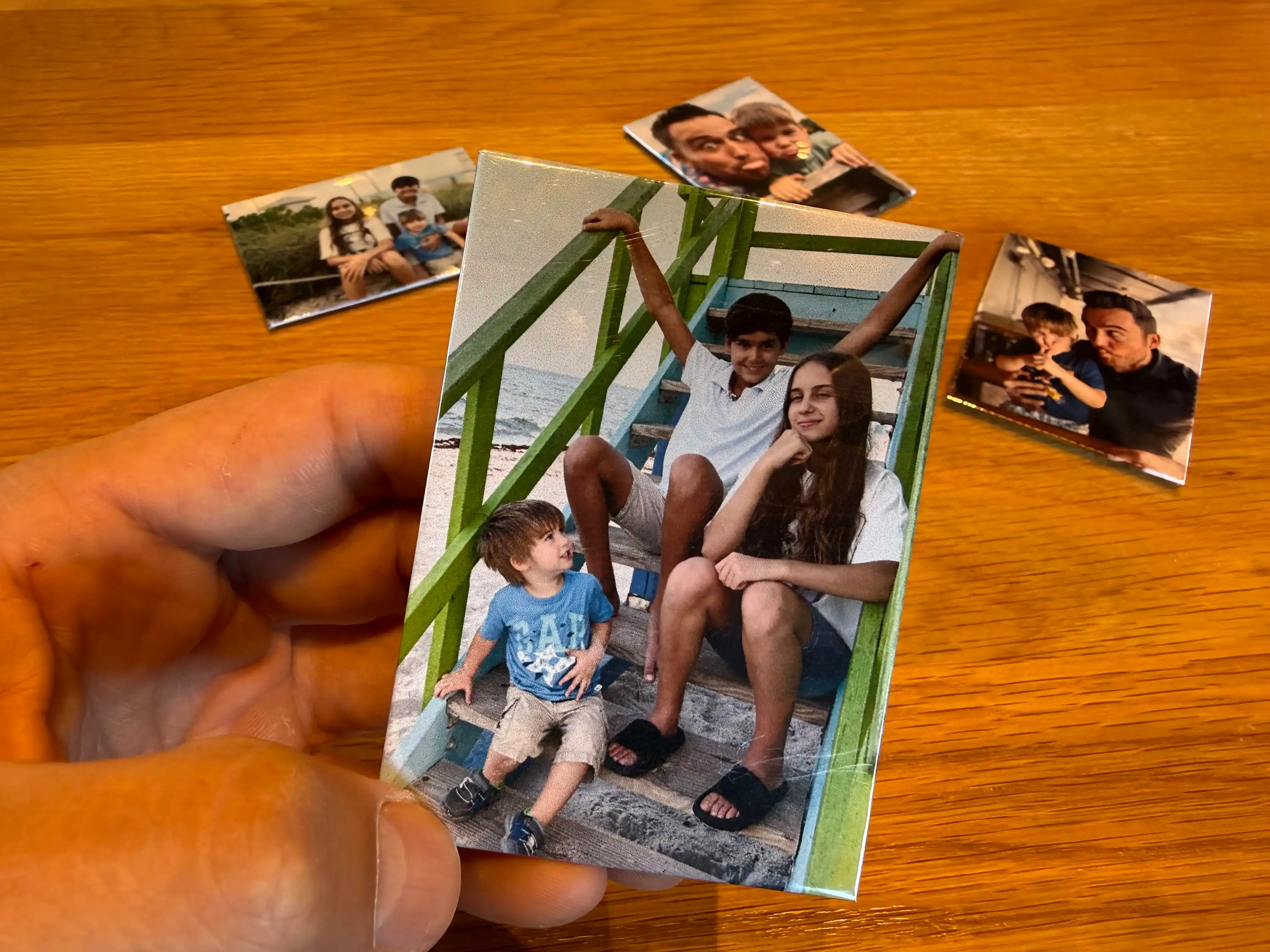 kids photo transformed into a magnet bar 